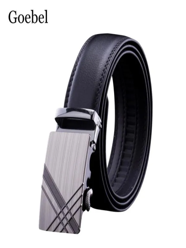 Goebel Man Pu Leather Belts Alloy Alloy Automatic Buckle Business أحزمة الذكور ألوان صلبة من الرجال الأسود أحزمة السود 63760388726848