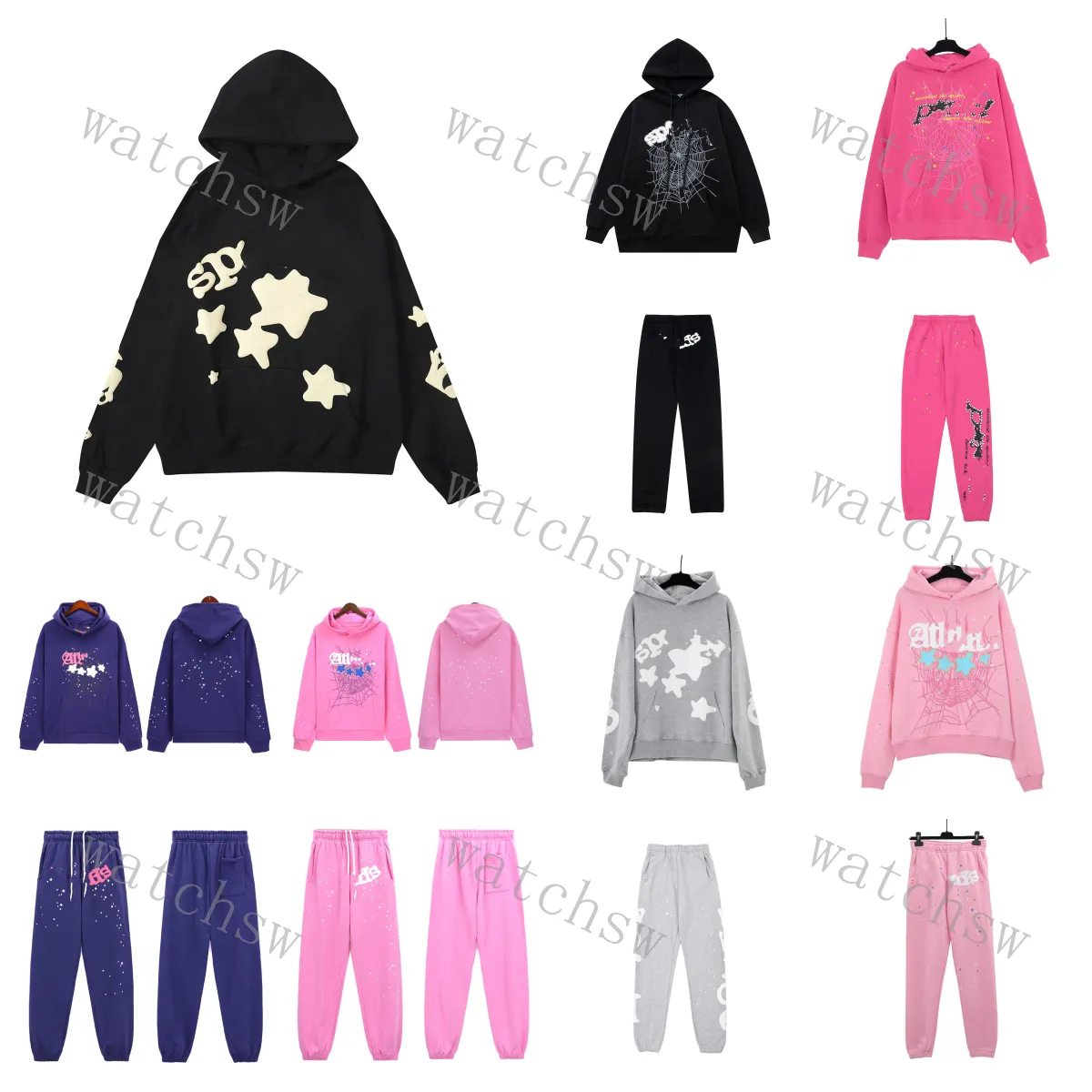 Sweat à capuche Sweat à capuche pour hommes à sweat à sweat à sweat à sweat Hip Hop Hop Hop Hood's Hoodie High Quality Forme Print Mesh Pink Sweathirt Jumper