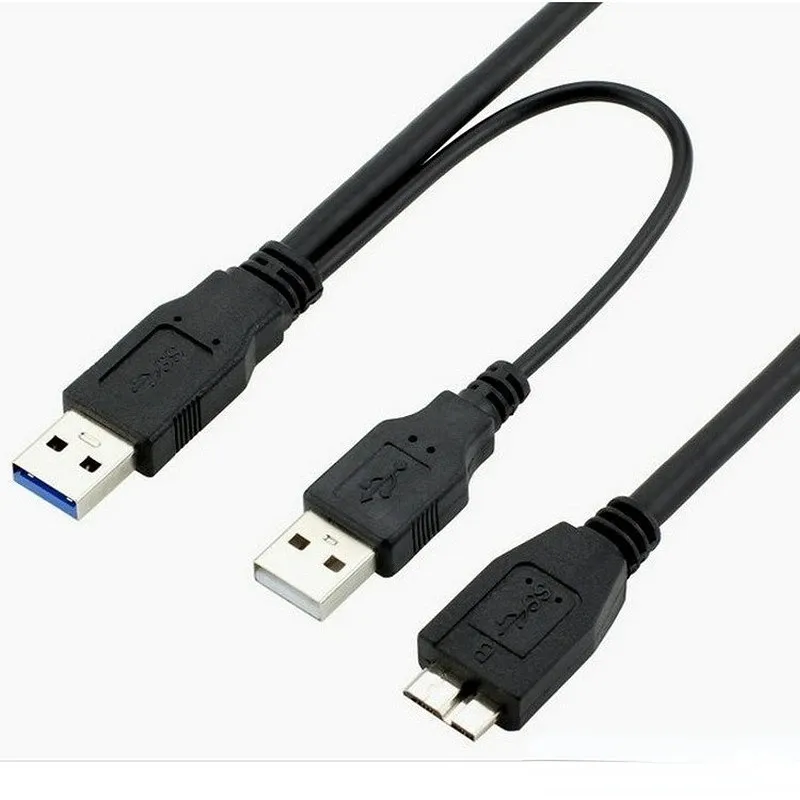 Cavo USB da 30 y ad alta velocità con cavo di alimentazione aggiuntivo per HDD mobile e doppio USB30 da maschio a micro USB 30 Un connettore maschio