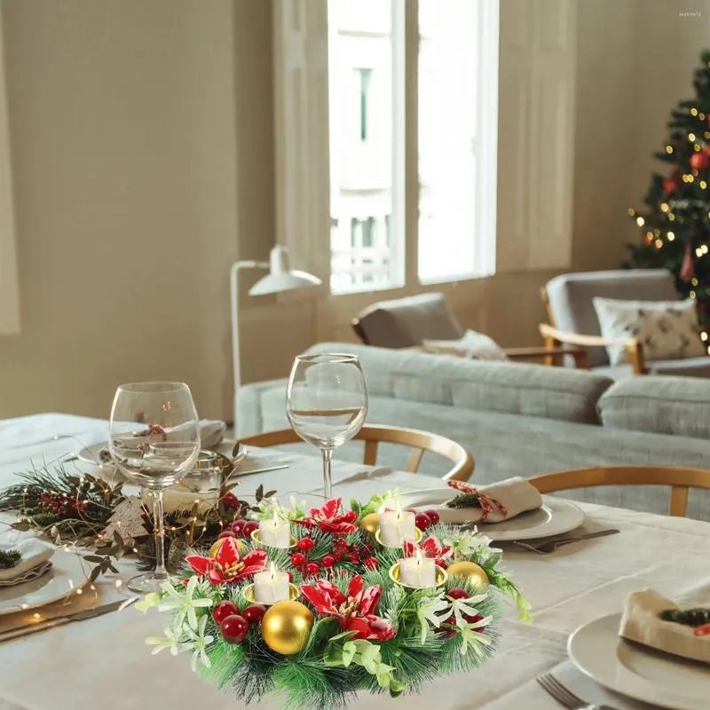 Dekorativa blommor Garland prydnadshållare dörr hängande dekor konstgjord kransplast Xmas jul