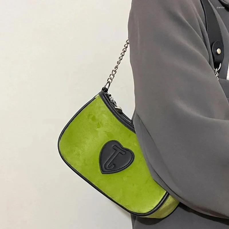 Torby wieczorowe zielony mały łańcuch torby hobo na ramiona miękki vintage pod pachami skórzany retro torebka torebka żeńska