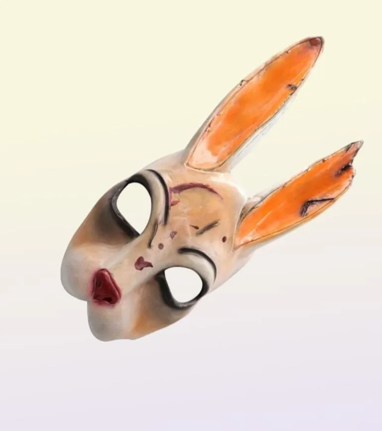 لعبة ميت من قِبل Daylight Legion Cosplay Huntress Masks Rabbit LaTex Mask Hallmet Halloween Masquerade Party Cosplay Props 2009296858116