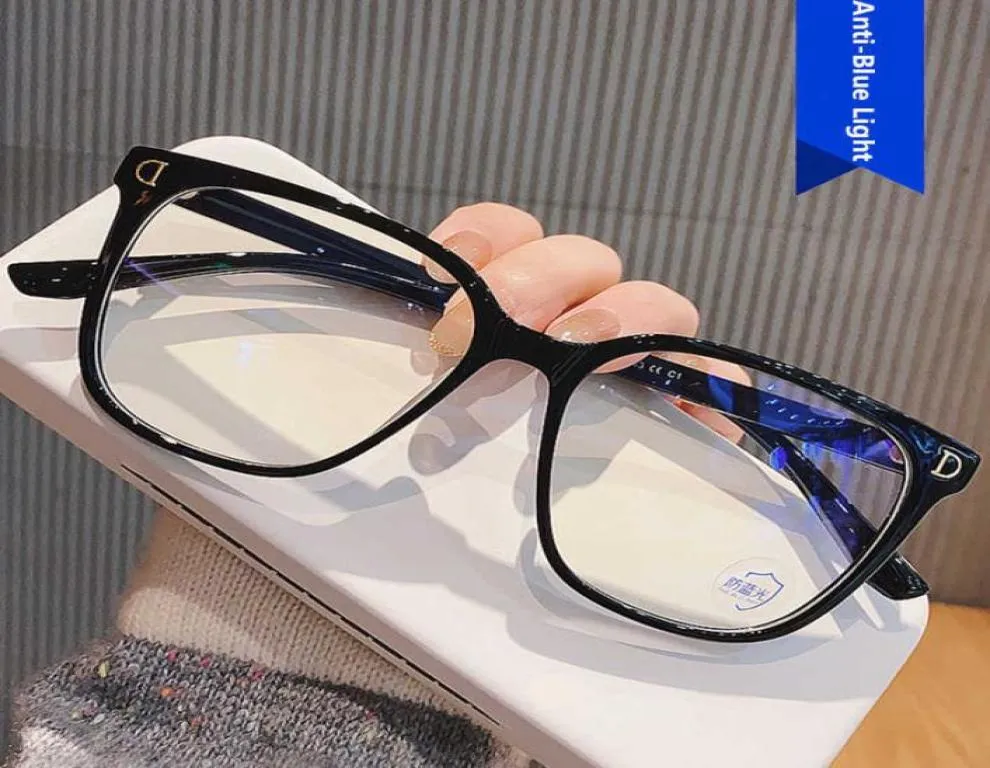 Glasses Blue Light Protection Eyeglass Frame Pink Transparent For Women Big Square Rectangular Vintage Black Gray Eyeglasses Y08319128678