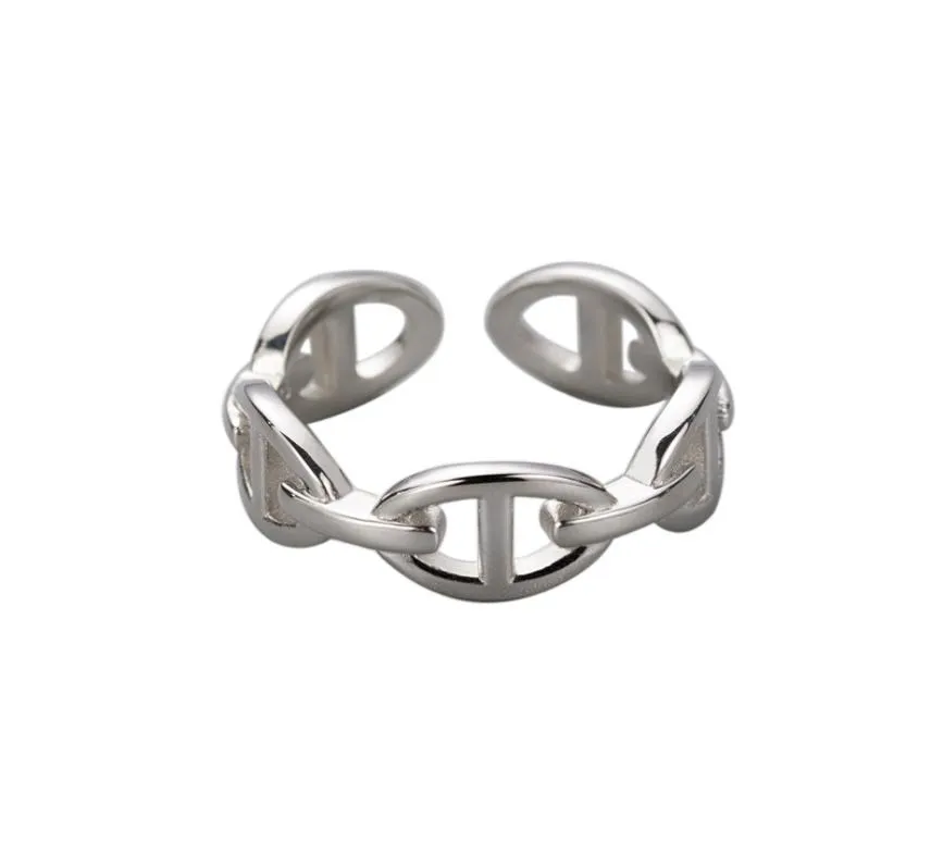 925 Серебряное кольцо стерлингового кольца Корейский милый мультипликационный нос.