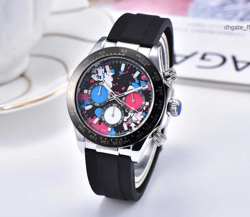 Dobra jakość marki mody Watches Mens wielofunkcyjny gumki kwarcowy kalendarz Kalendarz zegarek 3 małe tarcze mogą działać x89