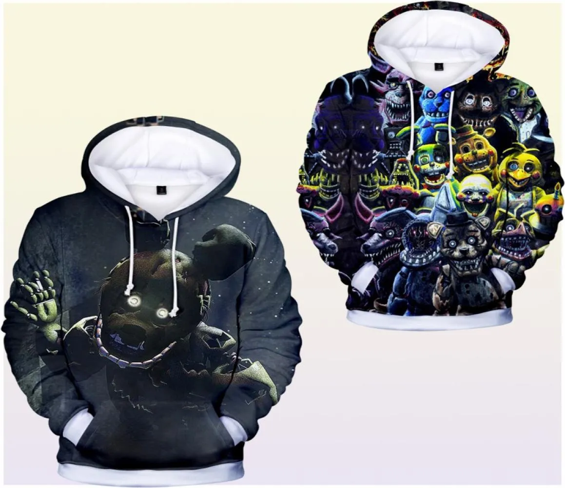 Spring Children Cartoon 5 noites em Freddies Hoodies para menino menina 3D Sorto de moletom infantil FNAF para adolescentes roupas Y299997747