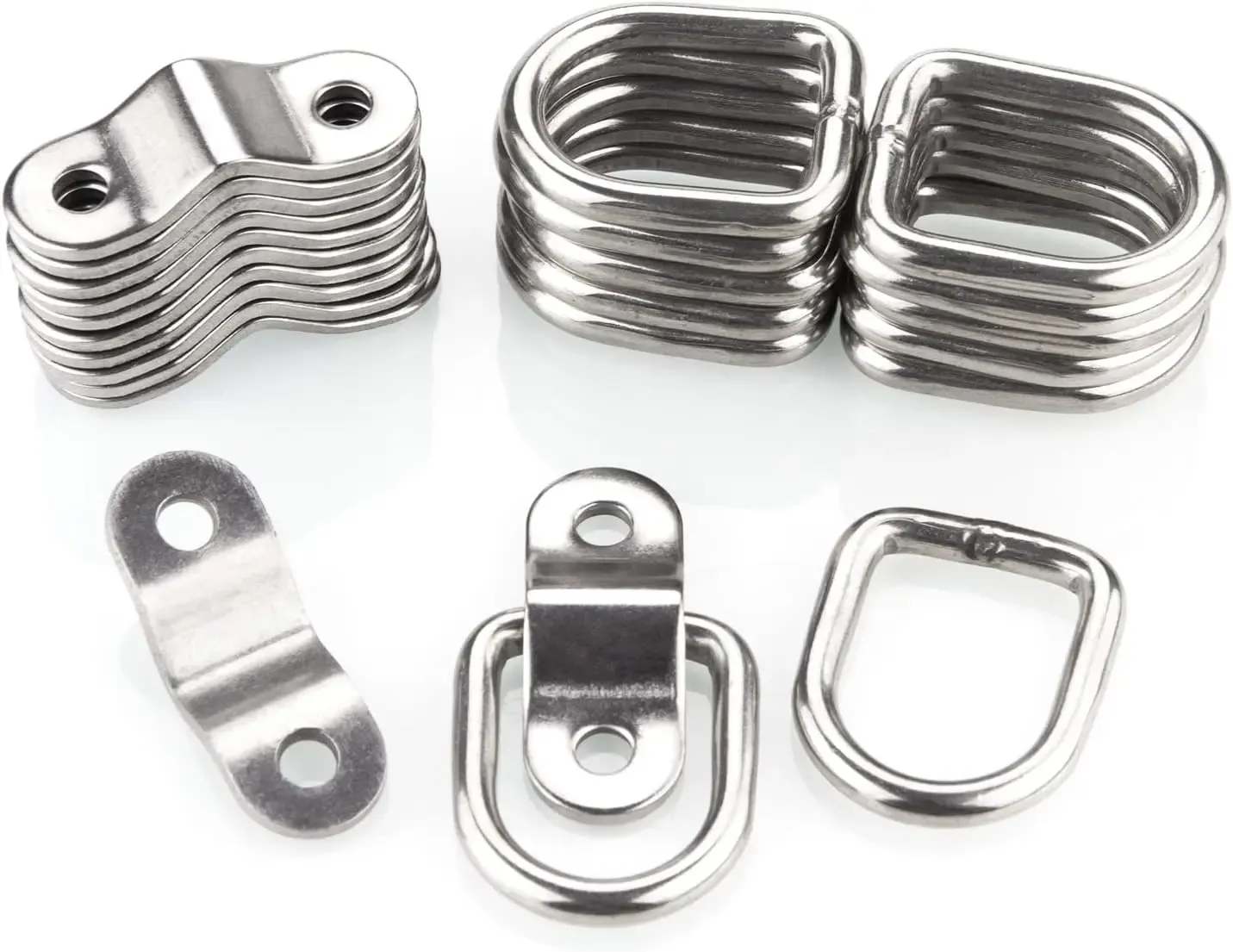 Two Pcs Tie Down D-Ring Surface Mount Rivet Clip Retaining Ring