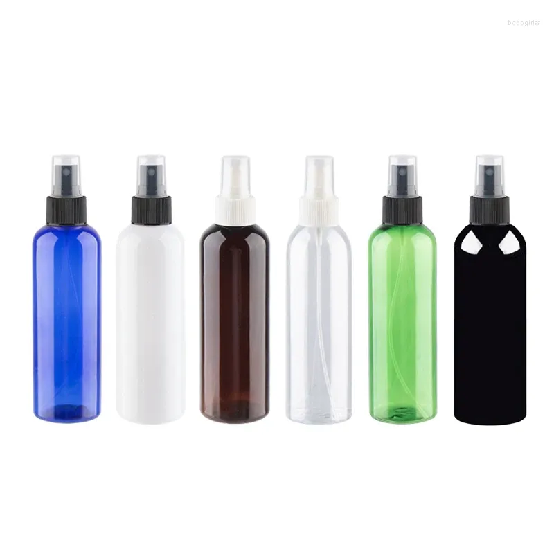 収納ボトル1PCS 200ml空の黒い白いプラスチックボトル細かいミストスプレー装置高品質の香水旅行包装容器