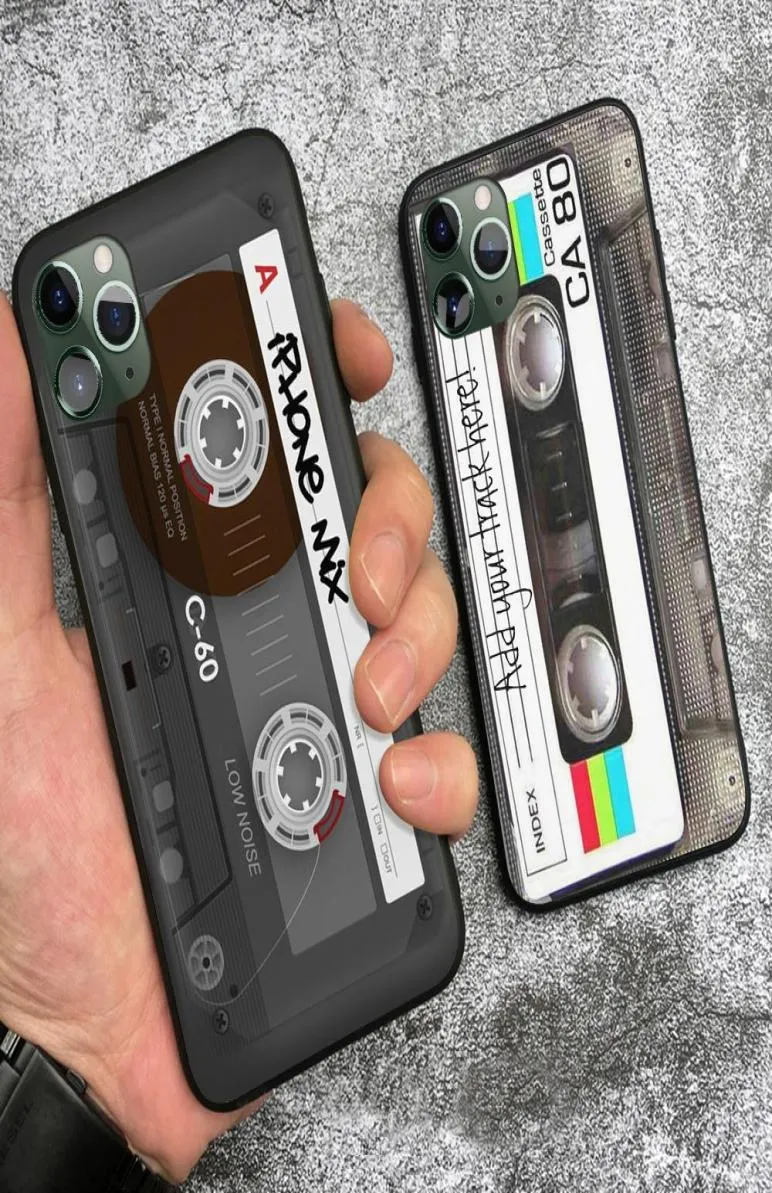 Vintage Cassette Tape Retro Style Case för iPhone SE 6 6S 7 8 Plus X XR XS 11 12 Pro Max Soft Silicone Phone Case Cover Shell6344941