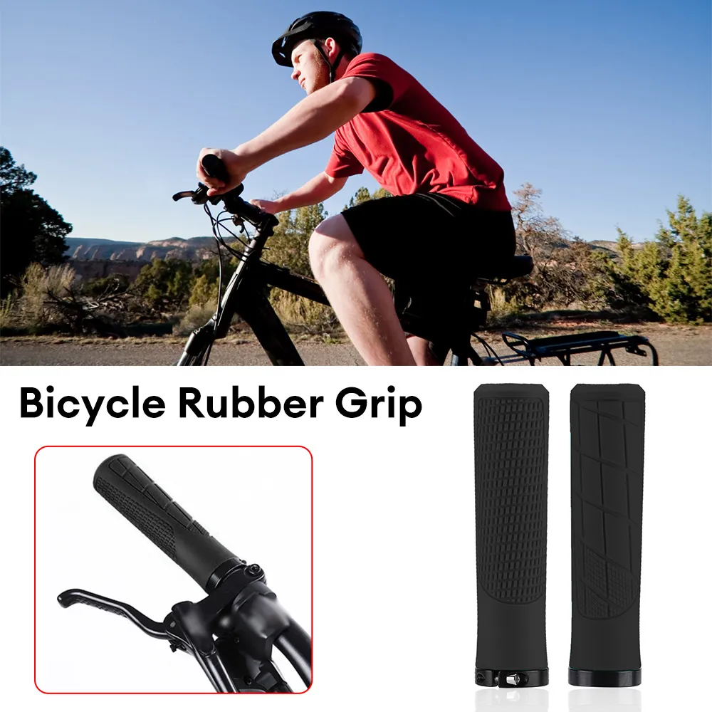 Mtb Silikon Grips Lock Ring Antivibrazione Antiscivolo - 13.5cm - 2