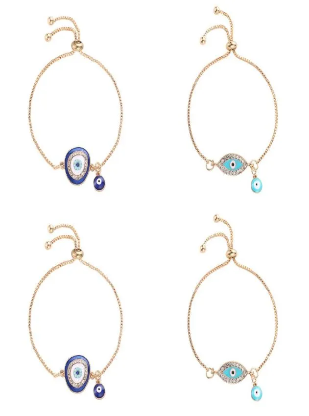 2020 Türk şanslı mavi kristal kötü göz bilekleri kadınlar için el yapımı altın zincirleri şanslı mücevher bilezik kadın takı 71 r28458852