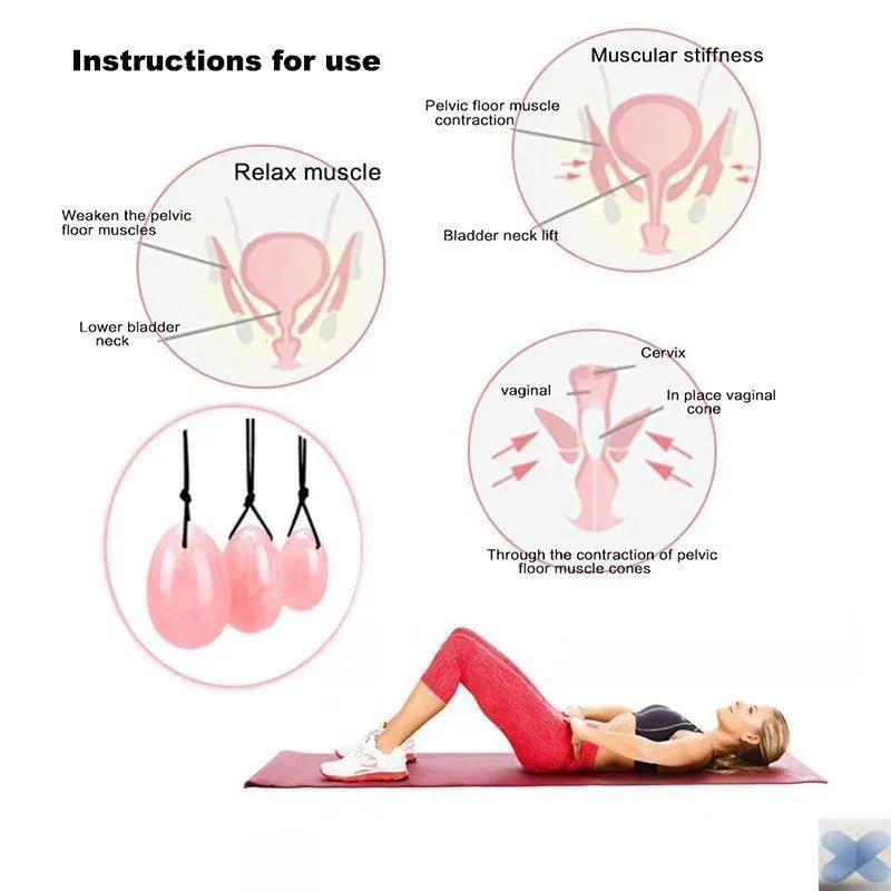 Natural Crystal Massage Ball Yoni Egg Set Kegel Övningsbollar Vginal Balls Muscle Jade Eggs Massager Ball Vaginal Drawning