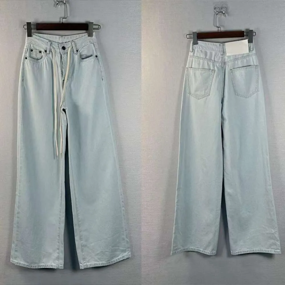 Jeans baggy jeans bleu clair jeans jeans féminins hauts micro-élastiques pantalons lâches 2024SS printemps / été