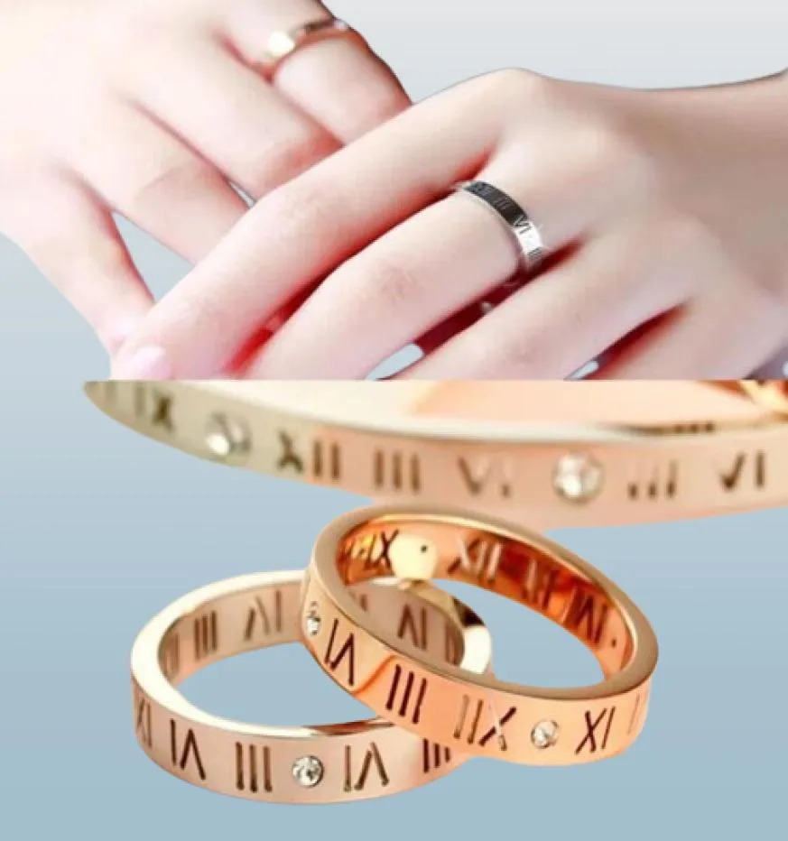 316L Stainless Steel fashion Jewelry love rings for woman man lover rings 18K Goldcolor and rose Jewelry Bijoux Valentine039s 7226223