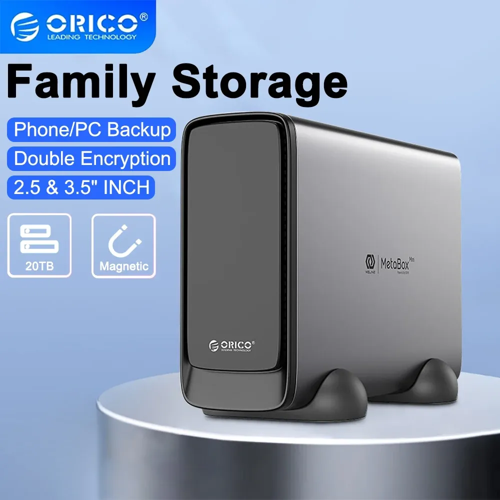 Opslag Orico Metabox Persoonlijke opslag 3.5 "Typec HDD Compatibele externe harde schijf PC/Desktop/Laptop/Mac Remote Access Network Storage