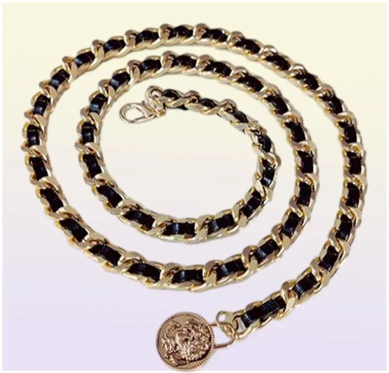 Cinturas Diseñador Cadena de oro Cinturón de lujo para mujeres