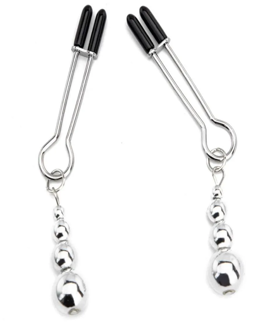 Clip per capezzoli in metallo Clips Ring Bell Torture Slave BDSM Bondage Reteint Toying Sexy for Women Couple Gioca9846074