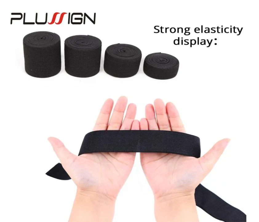 5metrar bredd 154 cm svart elastiskt band för peruker spandex bälte trim Sewingribbon kläder flex Sewing Material Elastic Wig Bands2803317