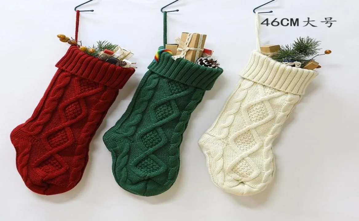 Neue personalisierte hochwertige Strick -Weihnachtsstrumpf -Geschenktüten Strick Weihnachtsdekorationen Weihnachts -Strumpf große dekorative Socken SN9062632