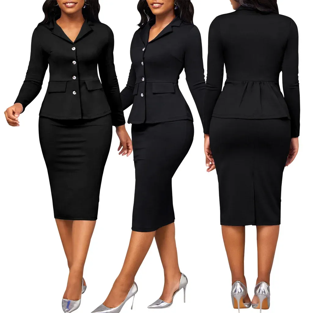 ★GENERAL IDEA★ WOMAN Tailored Loose Fit Skirt Set [NAVY] / Amazon.com: Womens 2 Pcs Skirt Suits Business Office Lady