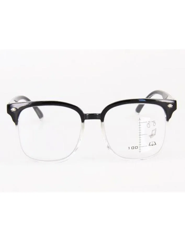 Vintage Progressive Reading Glasses Black Frame Multifocal Eyeglasses Multi Focus Near and Far Women Men Multifunction Eyewear 15614780