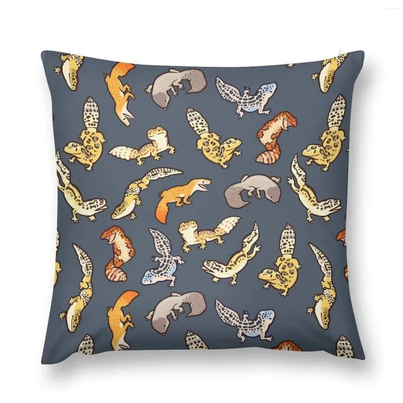 Kudde Chub Geckos i Dark Grey Throw Decorative Cover för vardagsrummet Soffa