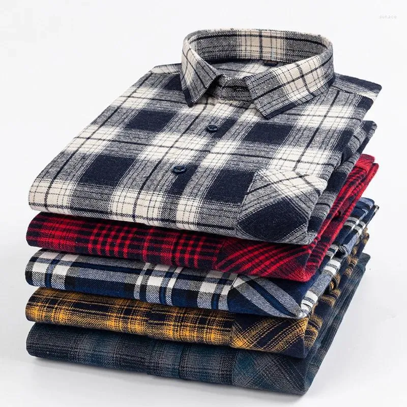 Herren lässige Hemden 6xl Hemd Langarm Frühling Sommer Baumwollwatte Nichtmirren hochwertige Business Plaid atmungsable Mode