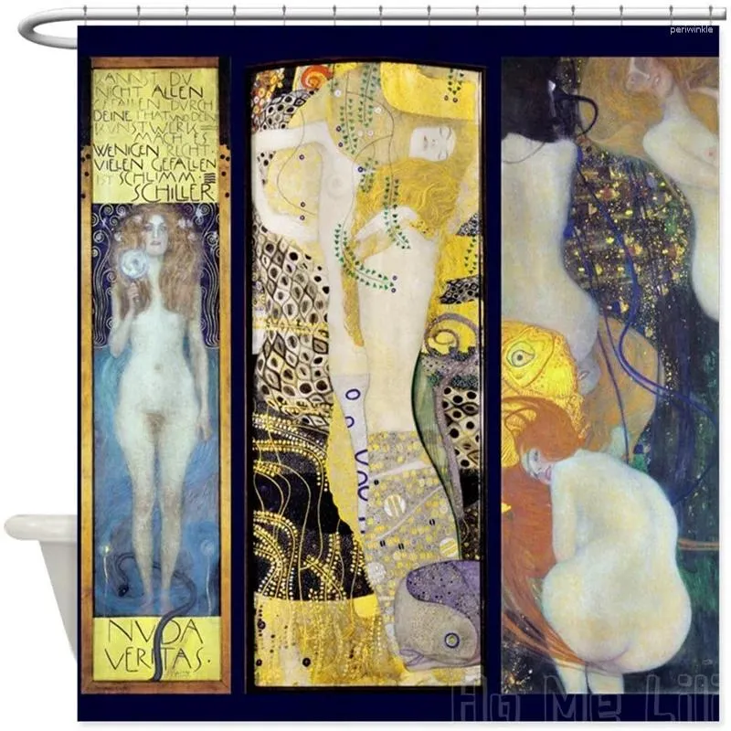 샤워 커튼 Gustav Klimt 이미지 장식 직물 커튼 Ho Me Lili 폴리 에스테르 방수 세트