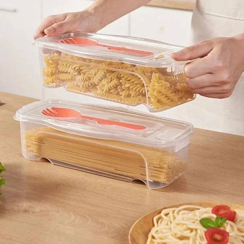 Storage Bottles Transparent Microwave Pasta Containers Draining Fresh-keeping Steamer Heat Resistant With Lid Cooker Home