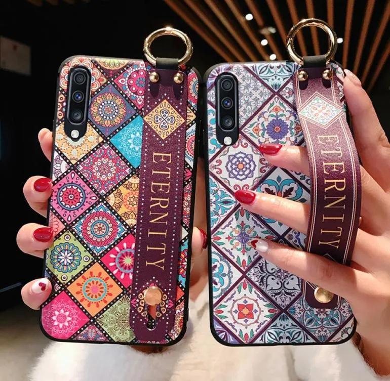 Case For Samsung Galaxy A50 A70 A30 A20 A10 S8 S9 S10 Plus Note 8 9 10plus A40 A60 S10e Wrist Strap Phone Holder Case5587049