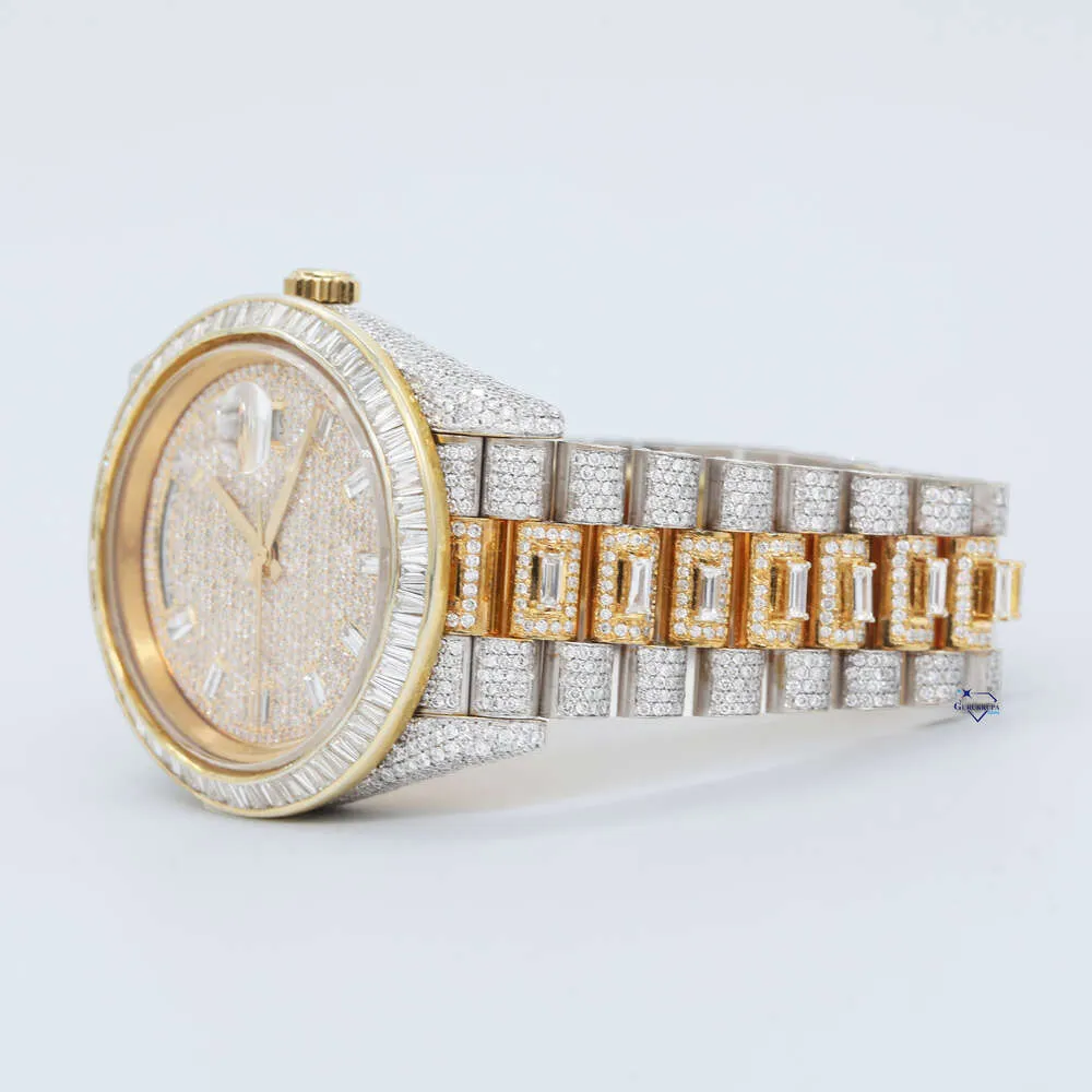 Luxury Looking Fullt Watch Iced Out for Men Woman Top CraftSmanship Unikt och dyr Mosang Diamond 1 1 5A Watchs For Hip Hop Industrial Luxurious 9460