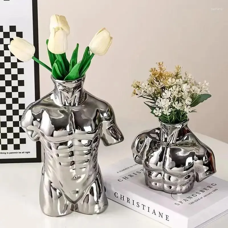 Vasen nordische Keramik menschliche Körperkunst Blume Vase sexy Büstenhandwerk Ornamente Home Schreibtisch Wohnzimmer Dekoration