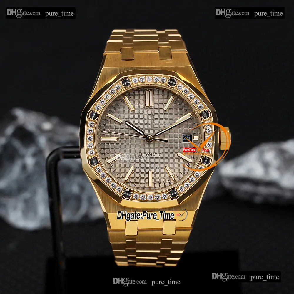 New 41mm Gray Texture Dial 15400 A2813 Automatic Mens Watch Diamond ...