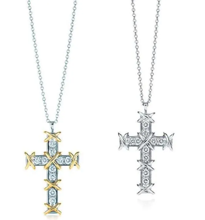 Colliers de pendentif en diamant Designers de bijoux unisex pour femmes hommes religieux Fait d'or plaqué sterling Pendants Coll31713960875