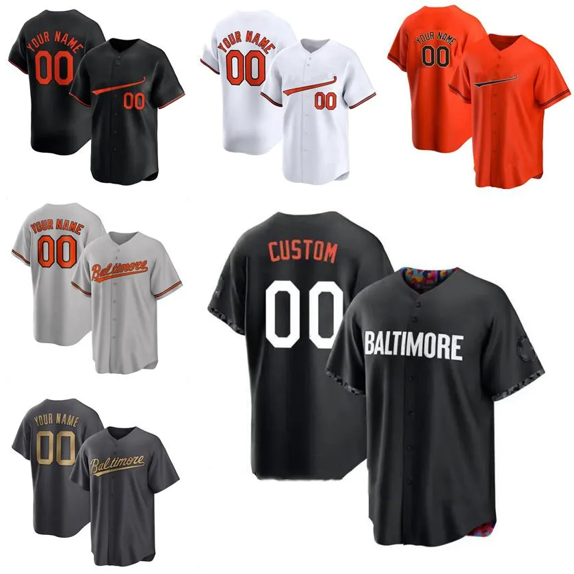 مخصصة للبيسبول قمصان Cal Ripken Adley Rutschman Cedric Mullins Gunnar Henderson Home Away Jersey Men Women Youth S-6XL