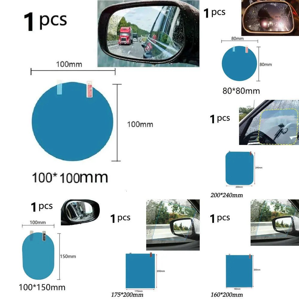 Nowy samochód do naklejki wstecznej odpornej na deszcz wodoodporne przeciwbolne okrągłe kwadratowe uniwersalne motocyklowe lustro antyrefleksyjne
