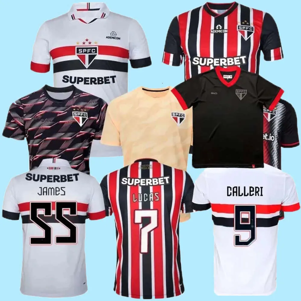 2024 2025プレーヤーファンSao Paulo Soccer Jerseys 23 24 Nestor Luciano Ferreira L.Gustavo Alisson Calleri James D.Bobadilla Lucas 24 25フットボール男性女性