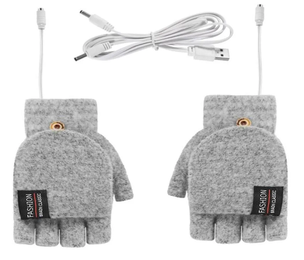 Kvinnor039s vinterhandskar vinter stickade konvertibla fingerlösa handskar mittens varma vante uppvärmning fast färg mittens7161241