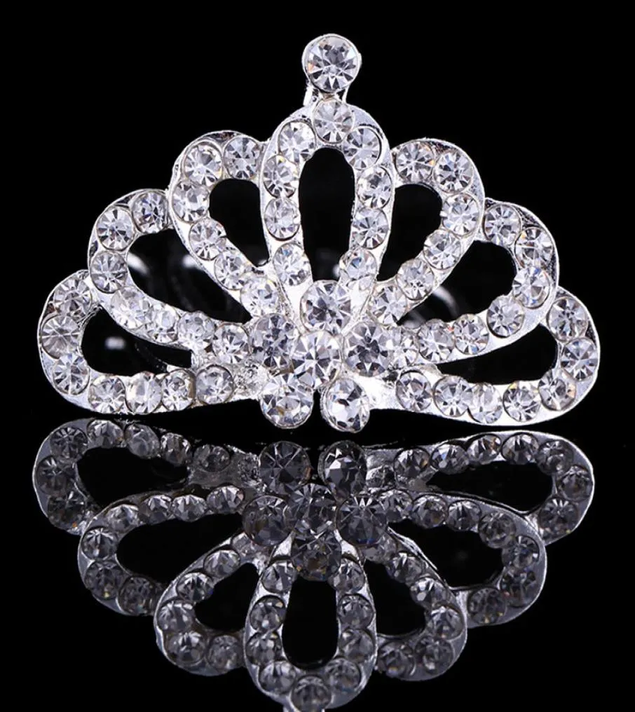 2021 Shiny Rhinestone Hair Clip Small Girls Diadem Crown Tiara Children Head Jewelry Accessories for Ornaments Baby Hairpin6383711
