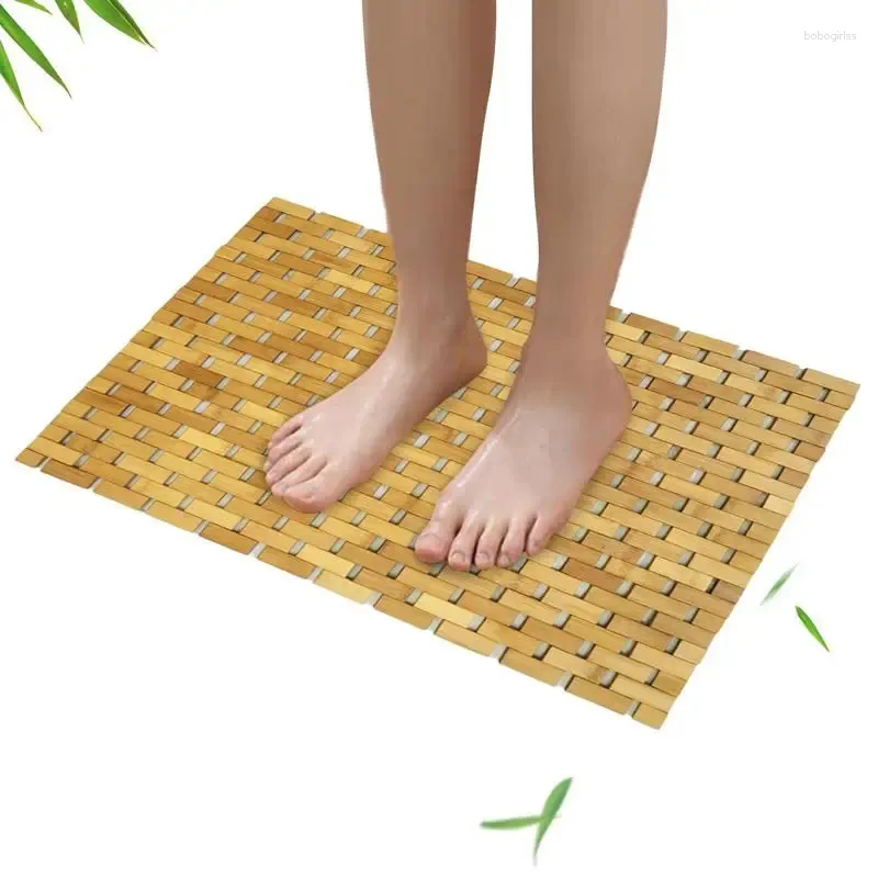 Carpets Bamboo Bathroom Mat Anti-Bending Bath Non-Slip Foldable Portable Wood For Indoor And Outdoor