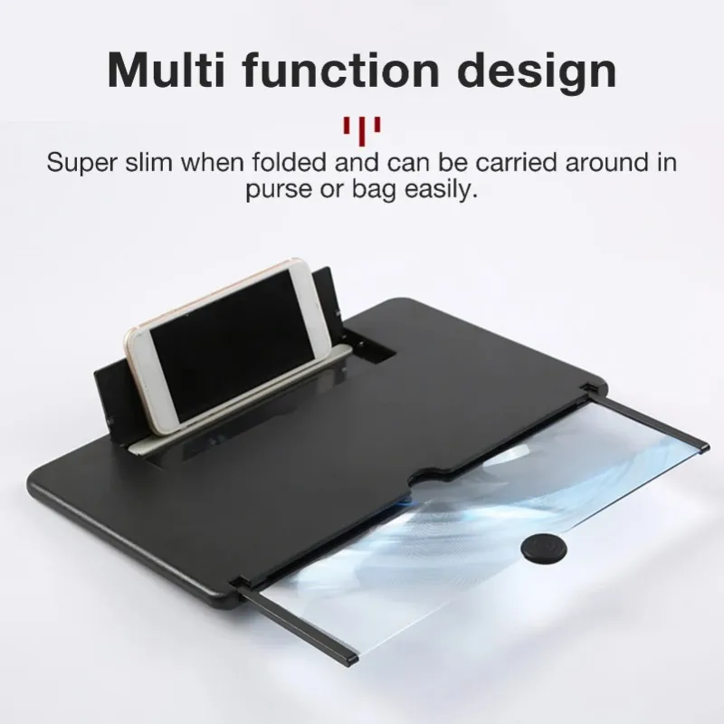 2024 Amplificador de tela 3D de 18 polegadas Ligna da tela do telefone móvel para smartphone Stand Stand Stand Stand Stand LCD Telas - para