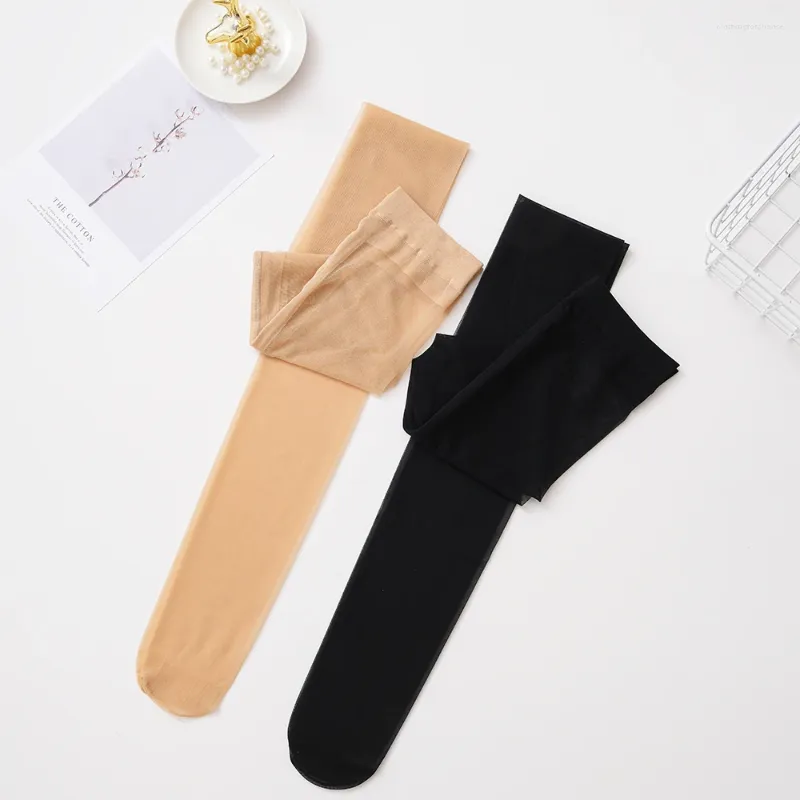 Mujeres calcetines sexy ultra delgadas transparentes medias de pantimedias negras medias súper elásticas tentación femenina