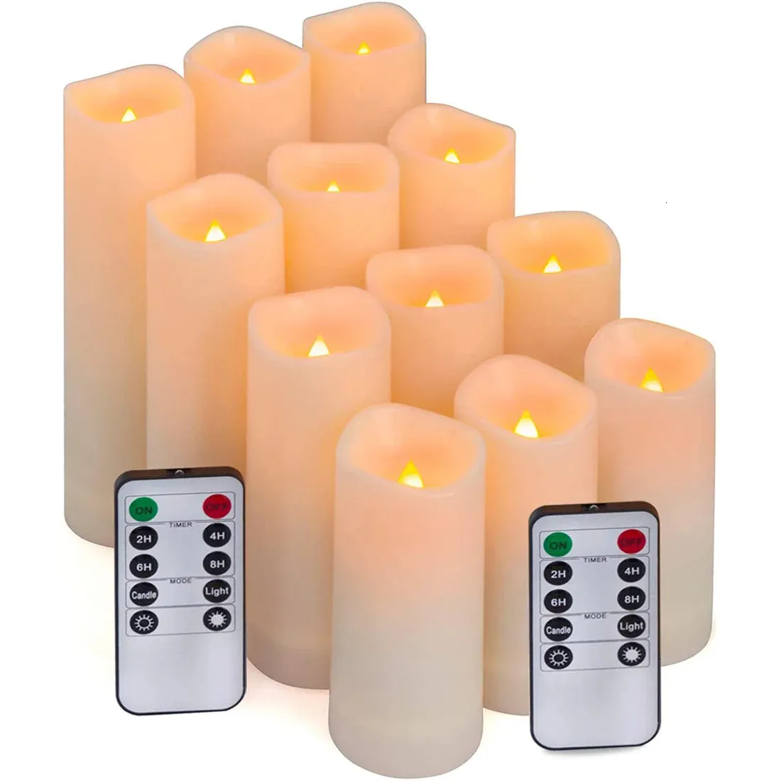 1248pcs Bougies sans expulsion Ledles LED avec une batterie de flamme vacillante, fausse télécommande Votive Votive 240412