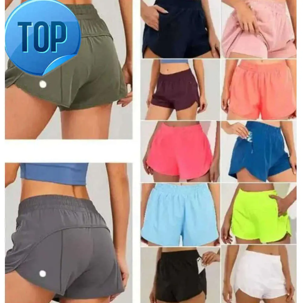 2024 Designers lululemenI Womens Yoga Shorts Fit Zipper Pocket High Rise Quick Dry Womens Train Short Loose Style Breathable Gym Quality hnm668