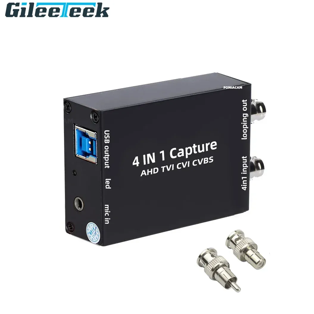 4-in-1 AHD TVI CVI CVBS to USB Output Capture Card: Plug and Play
