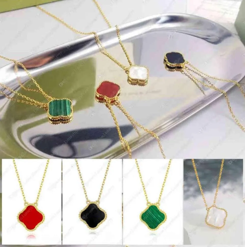 Collares colgantes de lujo clásicos para mujeres elegantes 4four Leaf Clover Cabellace Cabecillo de altamente calidad Caballas de gargantillas Diseñador Jewelr5078418