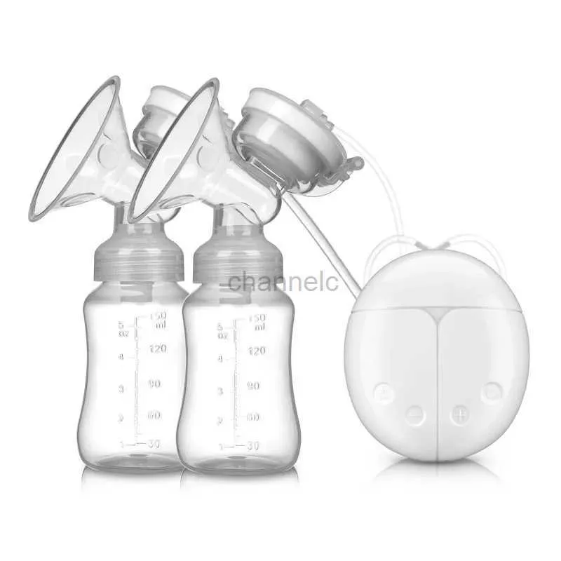 Breastpumps New Double Electric Breast Pumps Powerful Nipple Suction USB Electric Breast Pump with Baby Milk Bottle Cold Heat Pad Nipple 240413
