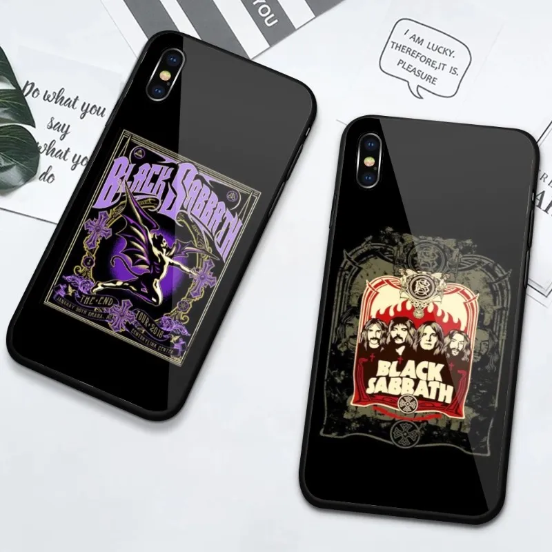 Capa de telefone inteligente preto S-Sabbath para iPhone 14 13 12 11 XS x 8 7 6 Plus Mini Pro Max SE 2022 PC Capa de telefone de vidro fundos