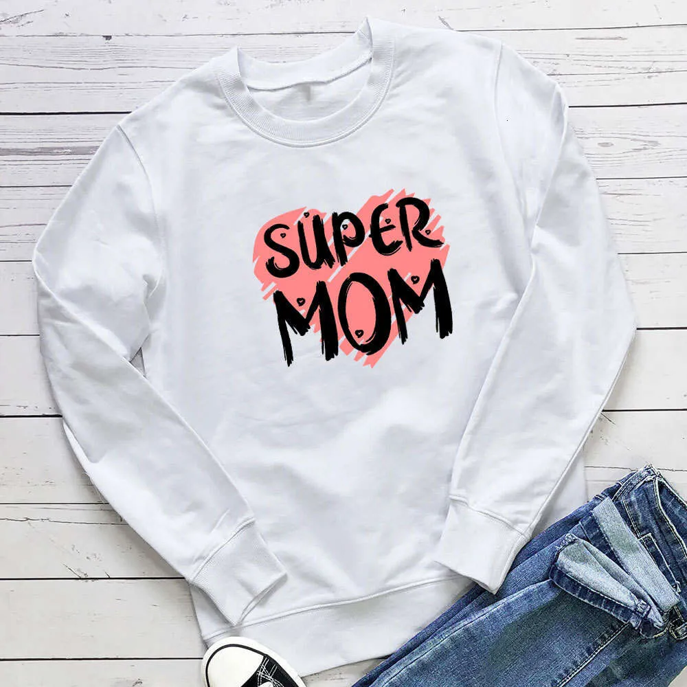 Designer Women's Hoodies Sweatshirts Hot Mothers Day Super Mom Letter Love Gedrukte ronde nek lange mouwen hoodie