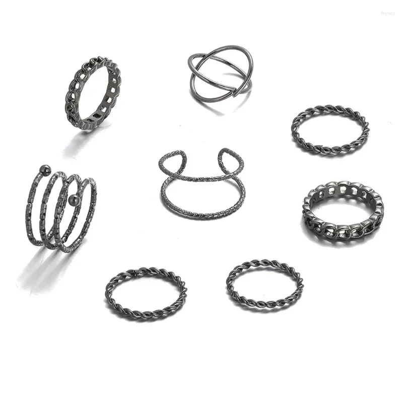 Обручальные кольца 8 шт./Set Fashion Simple для женщин геометрический кольцо с несколькими суставами